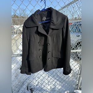 Vintage Guess Women's Classic Black Pea Coat
